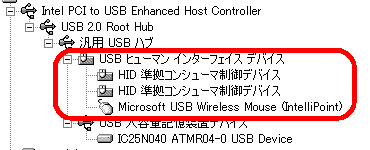 Windows 2000 SP4 での Device Manager 情報 (Hi-Speed USB Hub + FS/HS)